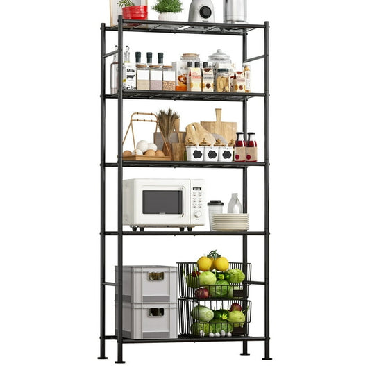 Sakugi 5-Tier Wire Storage Shelves, 33.1"W x 12.6"D x 72"H, 1000lbs Total Capacity, Heavy-Duty Shelf