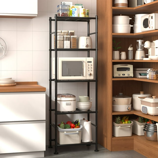 Sakugi Storage Shelves - 3 Tier Shelf Organizer, Sturdy Metal Garage Shelving with Adjustable Leveling Feet