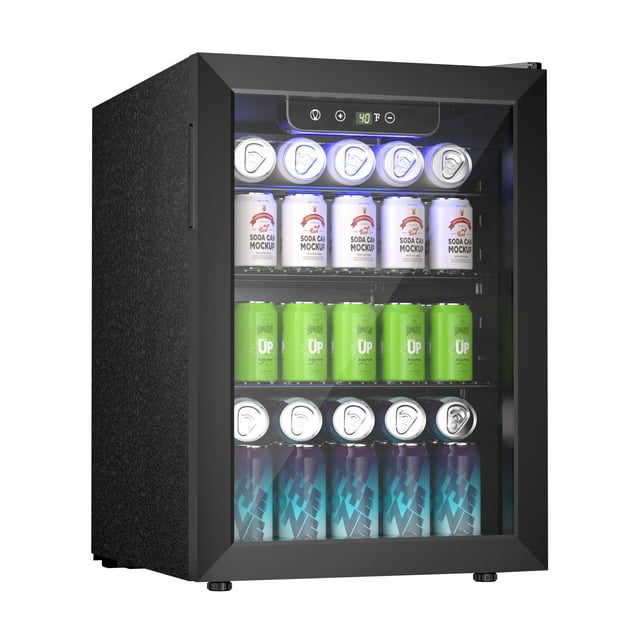 Simzlife 100-Can Beverage Refrigerator & Cooler with LED Light, Air Cooled Frost Free, 2.7 cu. ft Beverage Fridge for Home/Office/Bar
