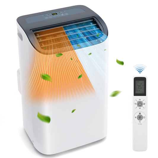 Simzlife 14,000 BTU Portable Air Conditioner,Portable Indoor Air Cooler and Warmer with Remote Control,White