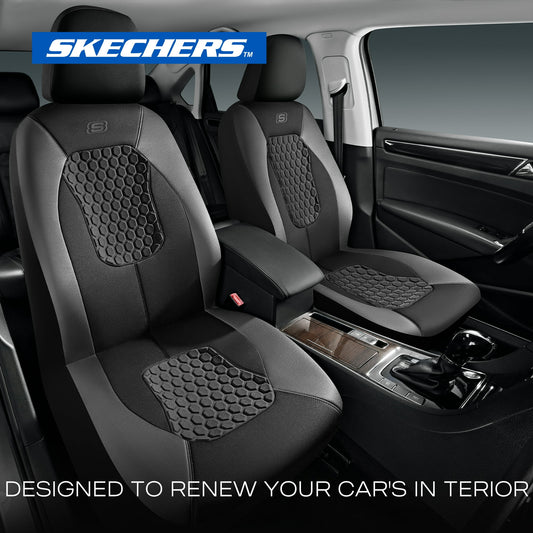 Skechers Gel Infused Car Seat Covers-Universal Fit, Grey 23SK83
