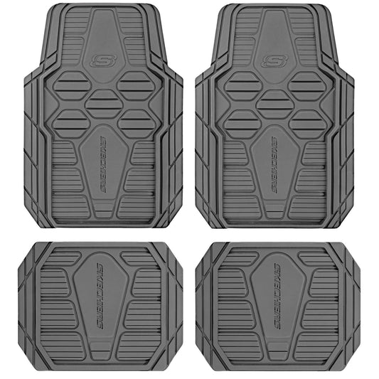 Skechers Hyper Pillar Car Floor Mat - All-Weather, Universal Fit for Most Cars, Grey - 24PM15