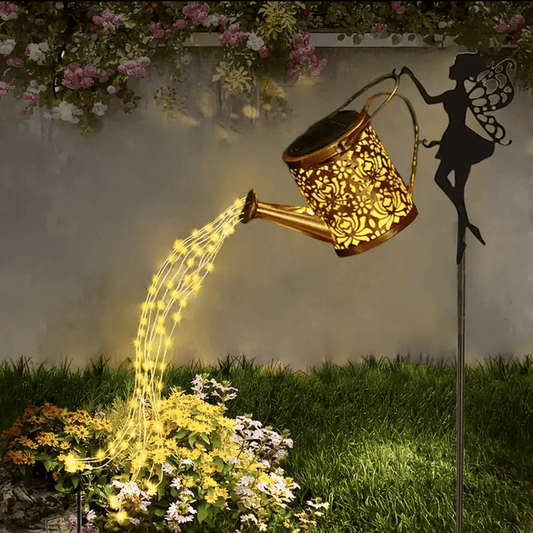 Solar Fairy Watering Can Lights Vintage Metal Garden Decor Outdoor Solar Hanging Kettle Light Waterproof Villa Yard Decoration