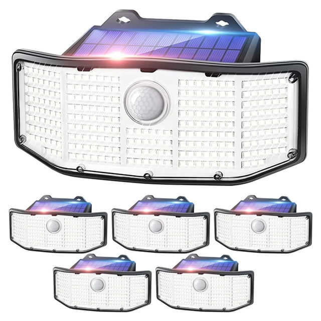 Solar Outdoor Lights, 252 LED Waterproof Motion Sensor Bright Christmas Decorations for Garden Yard Fence