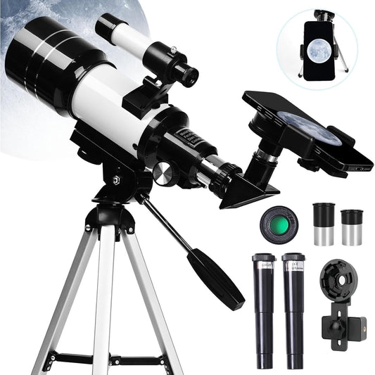 Kailwokk Telescope for Adults & Kids, 70mm Aperture Portable Telescopes with Height Adjustable Tripod & Phone Adapter, Astronomy Beginners Gifts