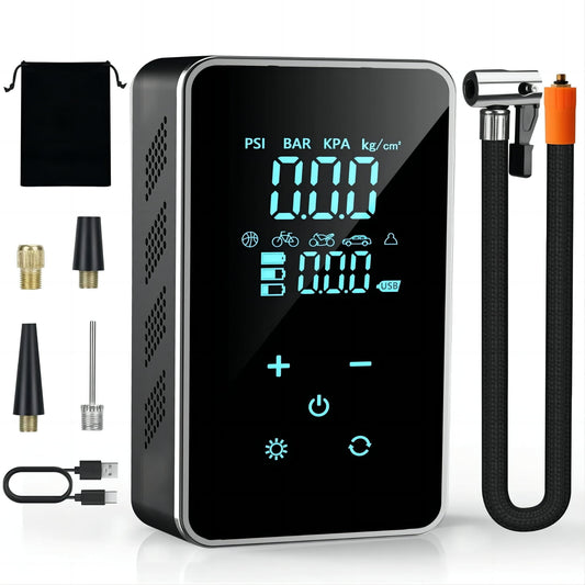 Tire Inflator Portable Air Compressor-Air Pump for Car-18000mAh Electric Air Compressor-Portable Air Pump Cordless-150 PSI Tire Pump with Touch Screen/Gauge/Light for Motorcycle, Bike, Ball(Black).