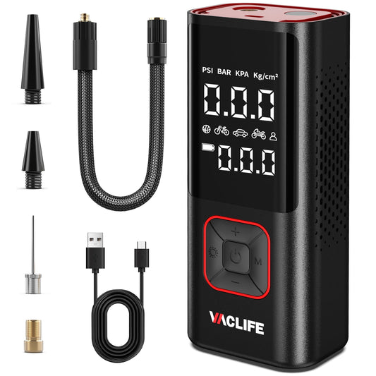 VacLife Tire Inflator Portable Air Compressor, Red 7008RE-2J