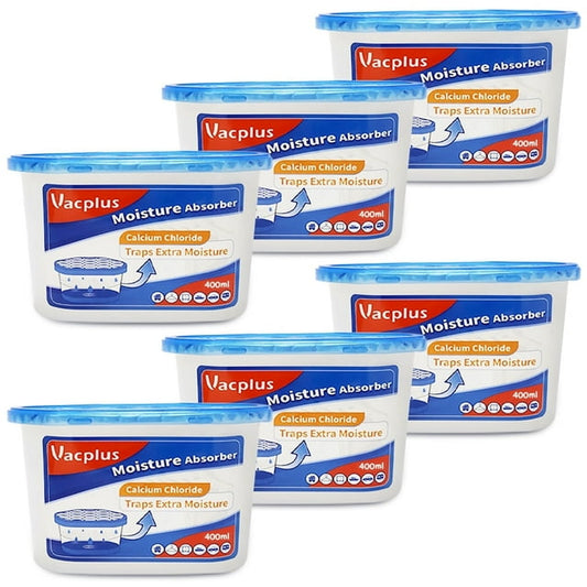 Vacplus Moisture Absorbers, 6 Pack, 10.5 Oz, Leakproof Humidity Absorber, Fragrance Free