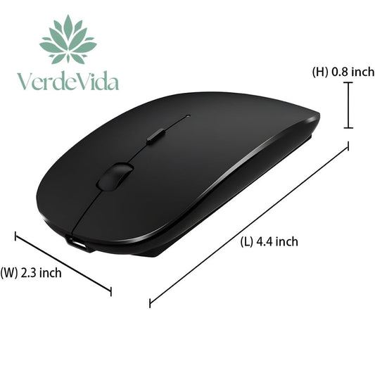 Verdevida Rechargeable Wireless Bluetooth Mouse for Laptop, PC, iPad, Notebook, and Chromebook