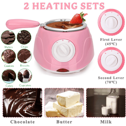 Mini Chocolate Melting Pot, Fondue Fountain, Warmer Machine for Milk,Cheese, Butter, Candy