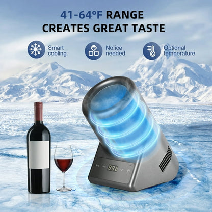 Simzlife Single Bottle Electric Wine Chiller with Digital Display & Wine Pourer for Wine & Champagne
