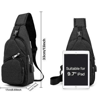 Suptree Shoulder Crossbody Sling Bag for Women Men - Sling Backpack Purse With Usb Charging Port for Adults