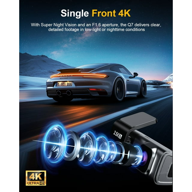 Odrey Car Dash Cam Front and Rear, Dashcam 5G WiFi with 64GB Card, Dash Camera for Cars with G-Sensor 24H Parking Mode, Front and Rear Dash Camera with Super Night Vision, Loop Recording