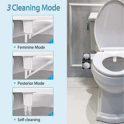 Bidet Attachment for Toilet Seat, Hot and Cold Water Bidet Toilet Seat Attachment, Non-Electric Bidet with Dual Nozzle, Adjustable Water Pressure, Rear and Feminine Wash