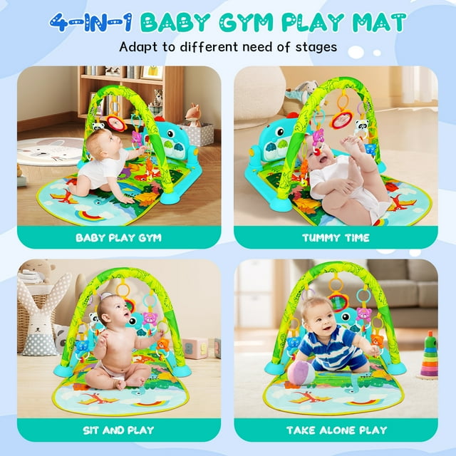 Baby Play Mat,Baby Gym Play Mats Baby Toys,Kick and Play Piano Gym,Baby Play Piano Gym,Musical Activity Center for Baby,Play Mats for Babies and Toddlers,Tummy Time Mat Toys 0-3-6-12 Months