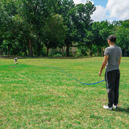 moopom Dog/Puppy Obedience Recall Training Agility Lead - 15ft 20ft 30ft 50ft 100ft Leash Great for Training, Play, Camping, or Backyard Black