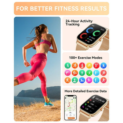 Mingwear 1.85-inch Women's Smartwatch, Fitness Tracker for Android and Iphone, IP68 Water Resistant, 100 Sport Modes with Answer/Dial/Message Alerts (Milanese Steel Band)