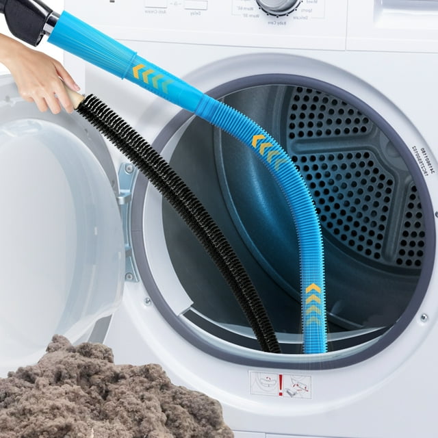propuri Dryer Vent Cleaning Kit, Dryer Lint Vacuum Attachment and Flexible Dryer Lint Brush,2PCS Blue